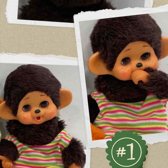 Vintage Monchhichi Monkey Boy Figure
